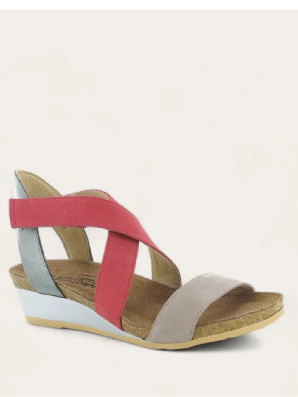 NAOT Vixen Suede Leather Wedge Sandal. Made in Israel. Sz 42. Comfort. Travel.